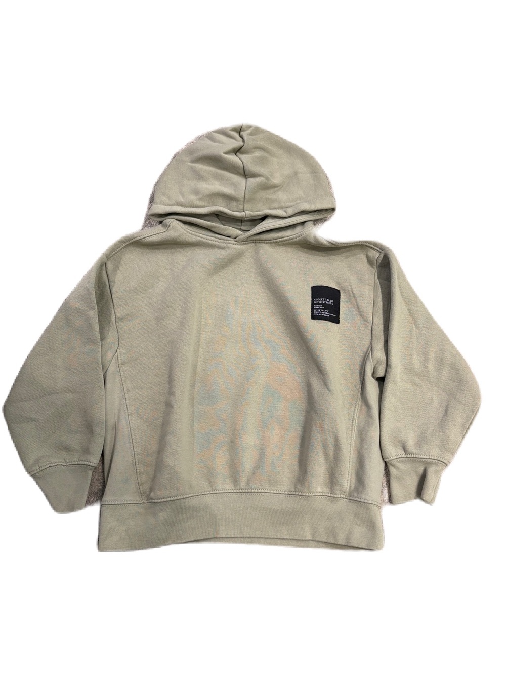 Zara Kids Soft Green Hooded Sweatshirt - Size 7